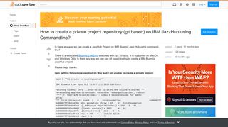 How to create a private project repository (git based) on IBM ...