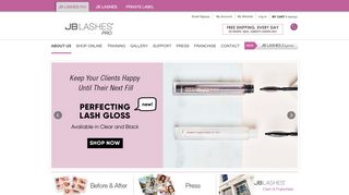 JB Lashes Pro Home page