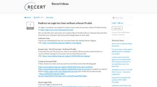 Redirect on Login for Users without a Recert Profile | Recert Ideas