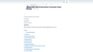 JBoss AS Administration Console User Guide