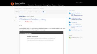 JBOSS Admin Console not opening - Informatica Network