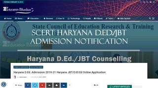 Haryana D.Ed. Admission 2019-21 Haryana JBT/D.El.Ed Online ...
