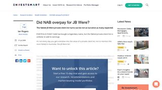 Did NAB overpay for JB Were? - InvestSMART