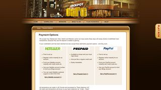 Payment Options - Jackpot Cafe UK