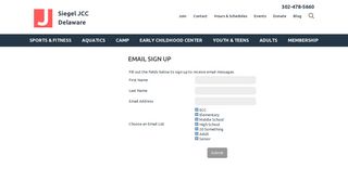 Siegel Jewish Community Center - Email Sign Up