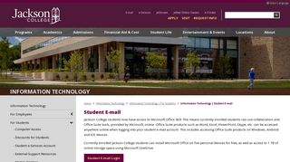 Information Technology | Student E-mail - Jackson College