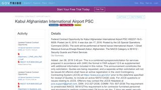 Kabul Afghanistan International Airport PSC H92237-16-C-8009 ...