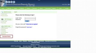JCDR - Login to Journal of Clinical and Diagnostic Research
