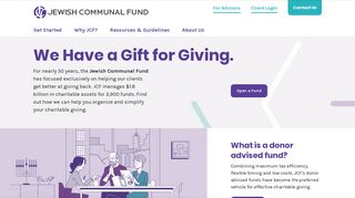 Jewish Communal Fund: Donor Advised Funds
