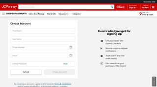 Create Account - JCPenney