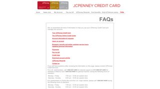 FAQs - JCPenney Online Credit Center