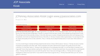 JCPenney Associates Kiosk Login www.jcpassociates.com Sign in
