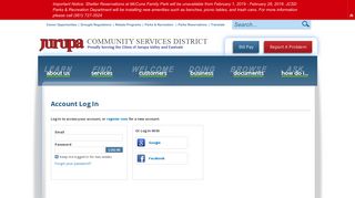 Jurupa Community Services District : Account Log In