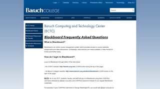 Blackboard Frequently Asked Questions for Students - Baruch College