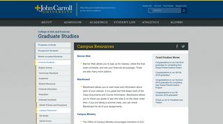 Campus Resources – Graduate Studies - John Carroll University