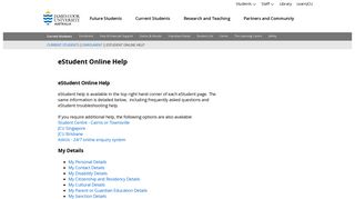 eStudent Online Help - JCU Australia