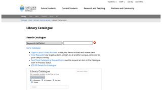 Library Catalogue - JCU Australia
