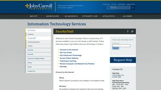 Faculty/Staff – Information Technology Services - John Carroll University