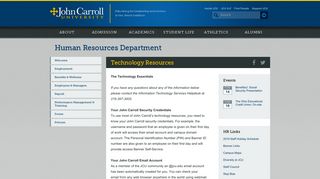 Technology Resources – Human Resources Department