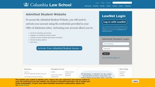 Log In | Admitted Students | J.D. Admissions | Columbia Law School
