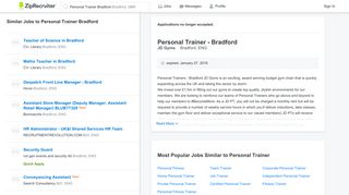 Personal Trainer - Bradford Job in Bradford, ENG at JD Gyms