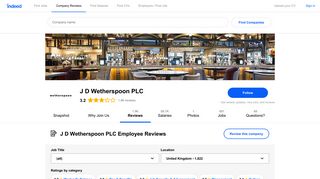 JD Wetherspoon PLC Employee Reviews - Indeed