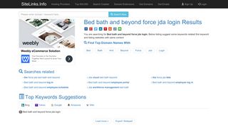 Bed bath and beyond force jda login Results For Websites Listing