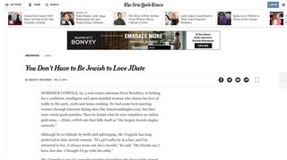 You Don't Have to Be Jewish to Love JDate - The New York Times
