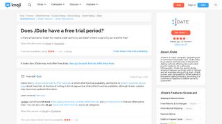 Does JDate have a free trial period? — Knoji