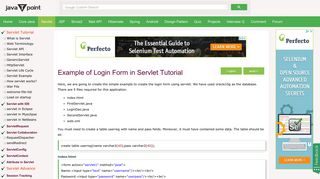 Login Example - Javatpoint