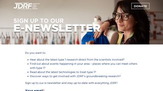 Sign up to e-news - JDRF