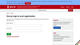 Planning register - Gov.je sign in and registration