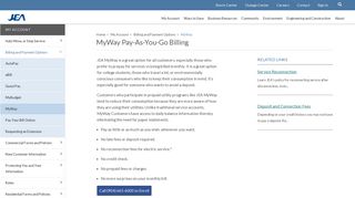 MyWay | Billing and Payment Options | My Account | JEA