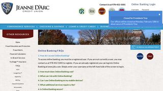 Online Banking - Jeanne D'Arc Credit Union