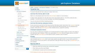 Careersoft - Products - Job Explorer Database - Try JED for free