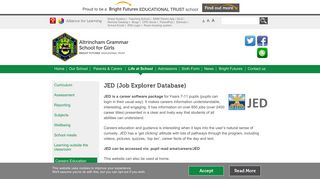 JED (Job Explorer Database) | Altrincham Grammar School for Girls