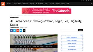 JEE Advanced 2019 Registration, Login, Fee, Eligibility, Dates ...