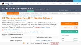 JEE Main Application Form 2019 (Releasing Soon): Register Online ...