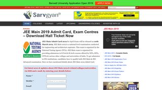 JEE Main 2019 Admit Card (Released) - Download Hall Ticket Now