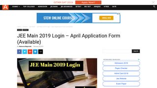 JEE Main 2019 Login - Download Here Paper 1 Result | AglaSem