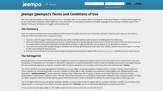 Terms and Conditions of Use - Jeempo (Jeempo) - Jeempo.com