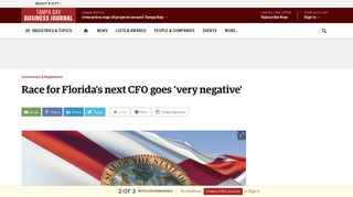 Race for Florida's next CFO goes 'very negative' - Tampa Bay ...