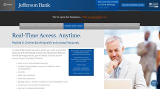 Business Online & Mobile Banking | Jefferson Bank