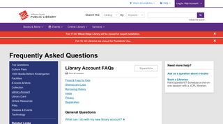 Library Account | Frequently Asked Questions | Jefferson County ...