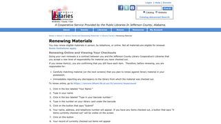 JCLC -- Renewing Materials - Jefferson County Library Cooperative