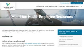 Employee Resources (Email, Self-Service, Benefits) | Main Line ...