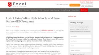 List of Fake Online High Schools and Fake Online ... - Excel High School