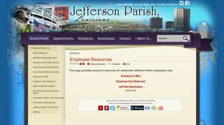 Jefferson Parish, LA : Employee Resources