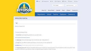 Employee Portal — Jefferson Parish Public School System