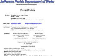 Payment Options - Jefferson Parish Dept of Water